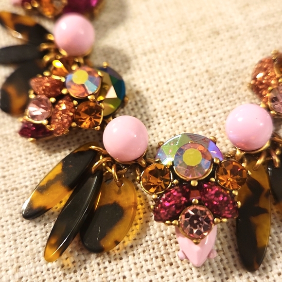 NWT! J. Crew Tortoise and Glitter Stone Necklace - Picture 3 of 4